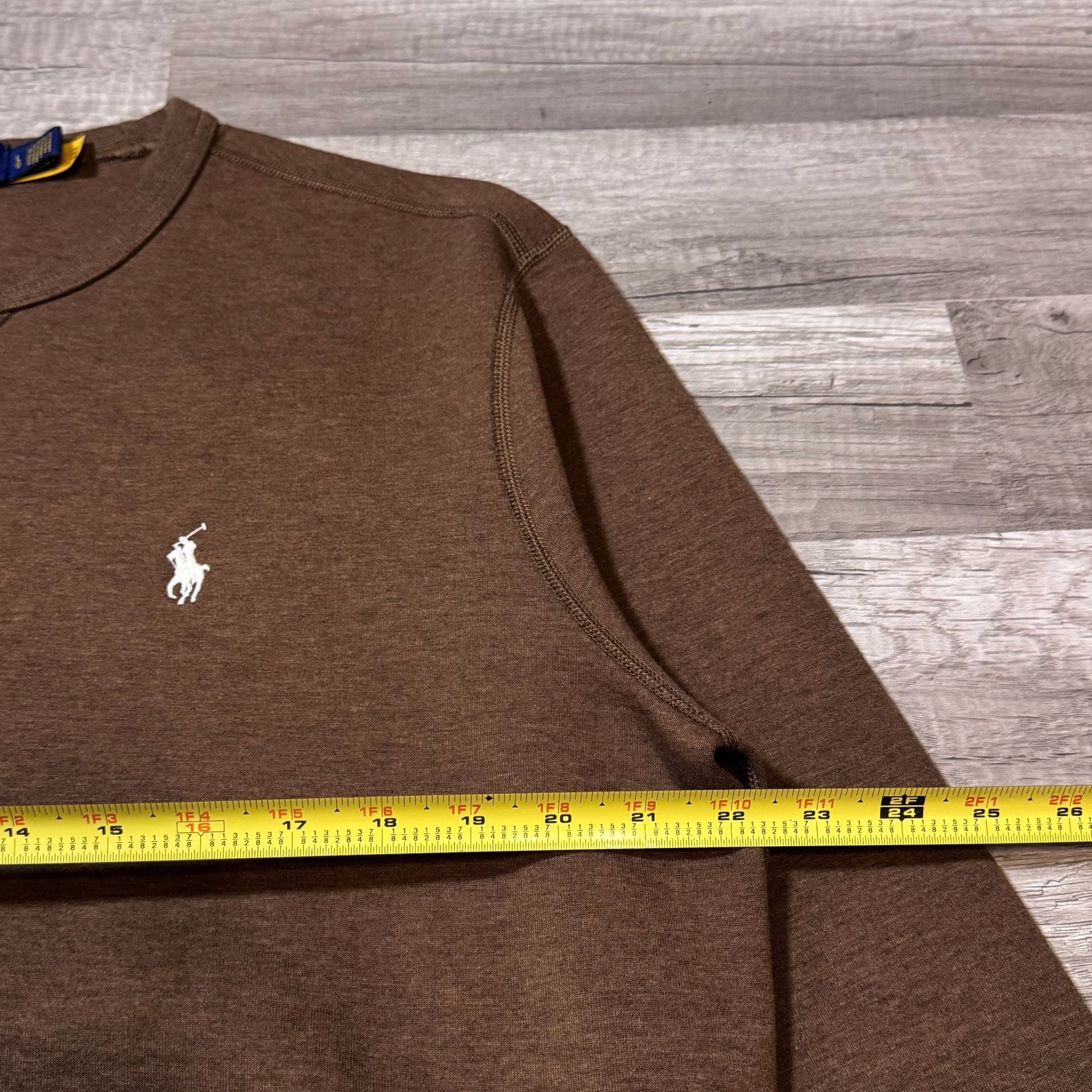 Polo Ralph Lauren RL Fleece Sweatshirt Size L Brown 4