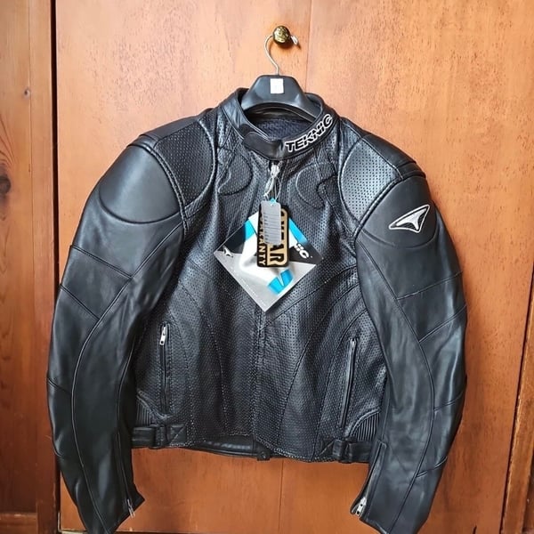 Teknic Leather Motorcycle Jacket Black