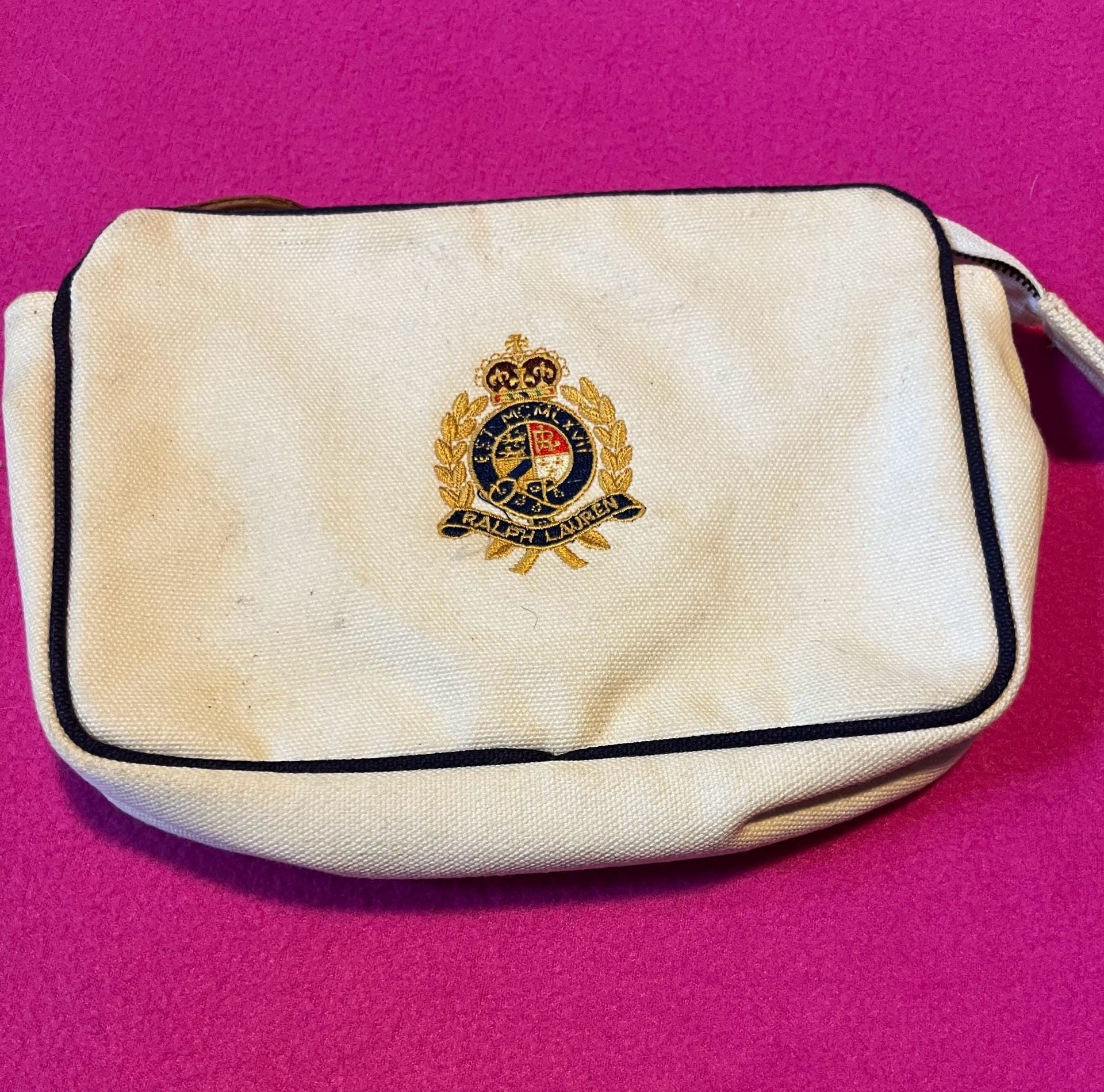 Ralph Lauren Canvas Crest Cosmetic Pouch 2