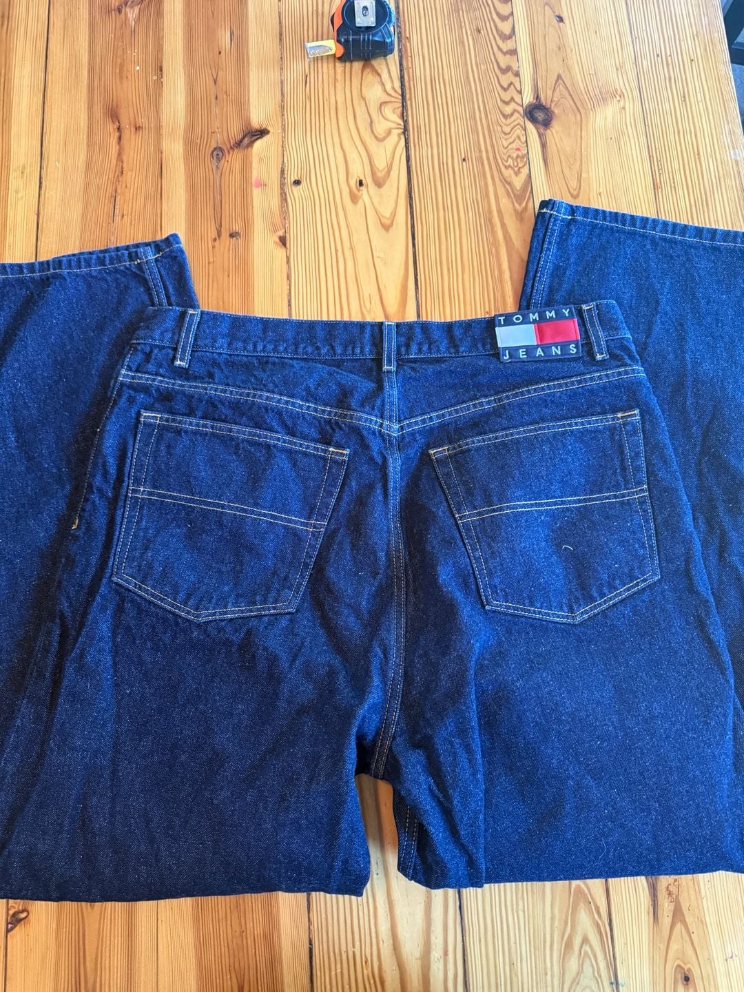 Tommy Jeans Vintage Denim Jeans 40x32 Dark Wash Straight Leg 2