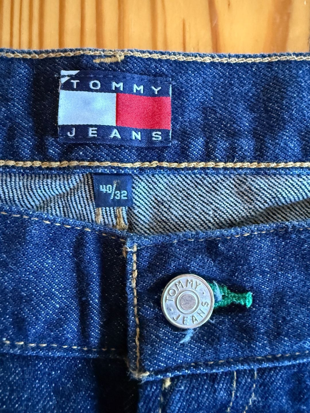 Tommy Jeans Vintage Denim Jeans 40x32 Dark Wash Straight Leg 3