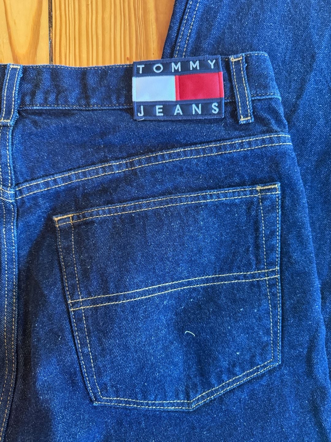 Tommy Jeans Vintage Denim Jeans 40x32 Dark Wash Straight Leg 6