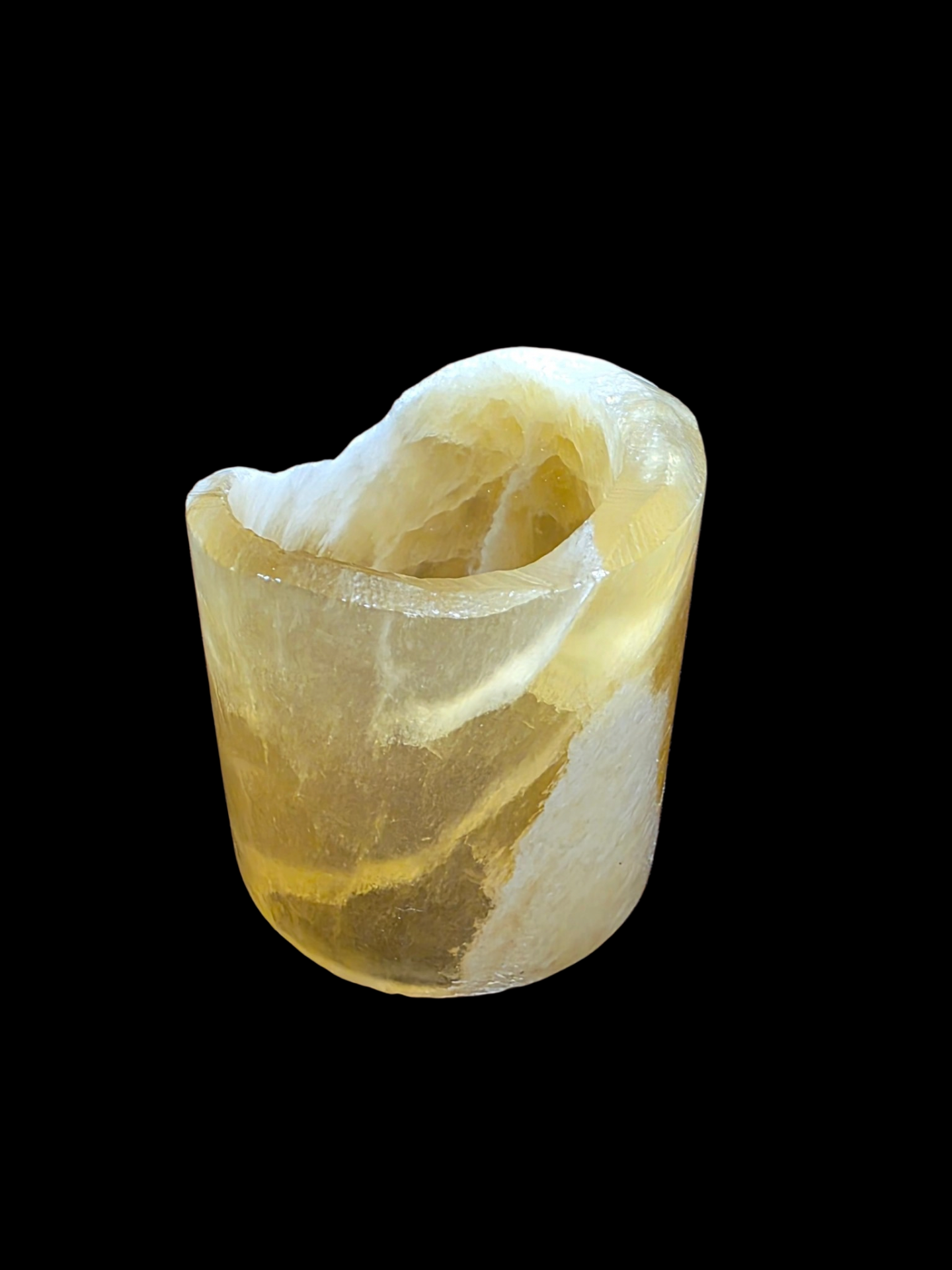 Honeycomb Calcite Natural Stone Candle Holder Set of 3 7