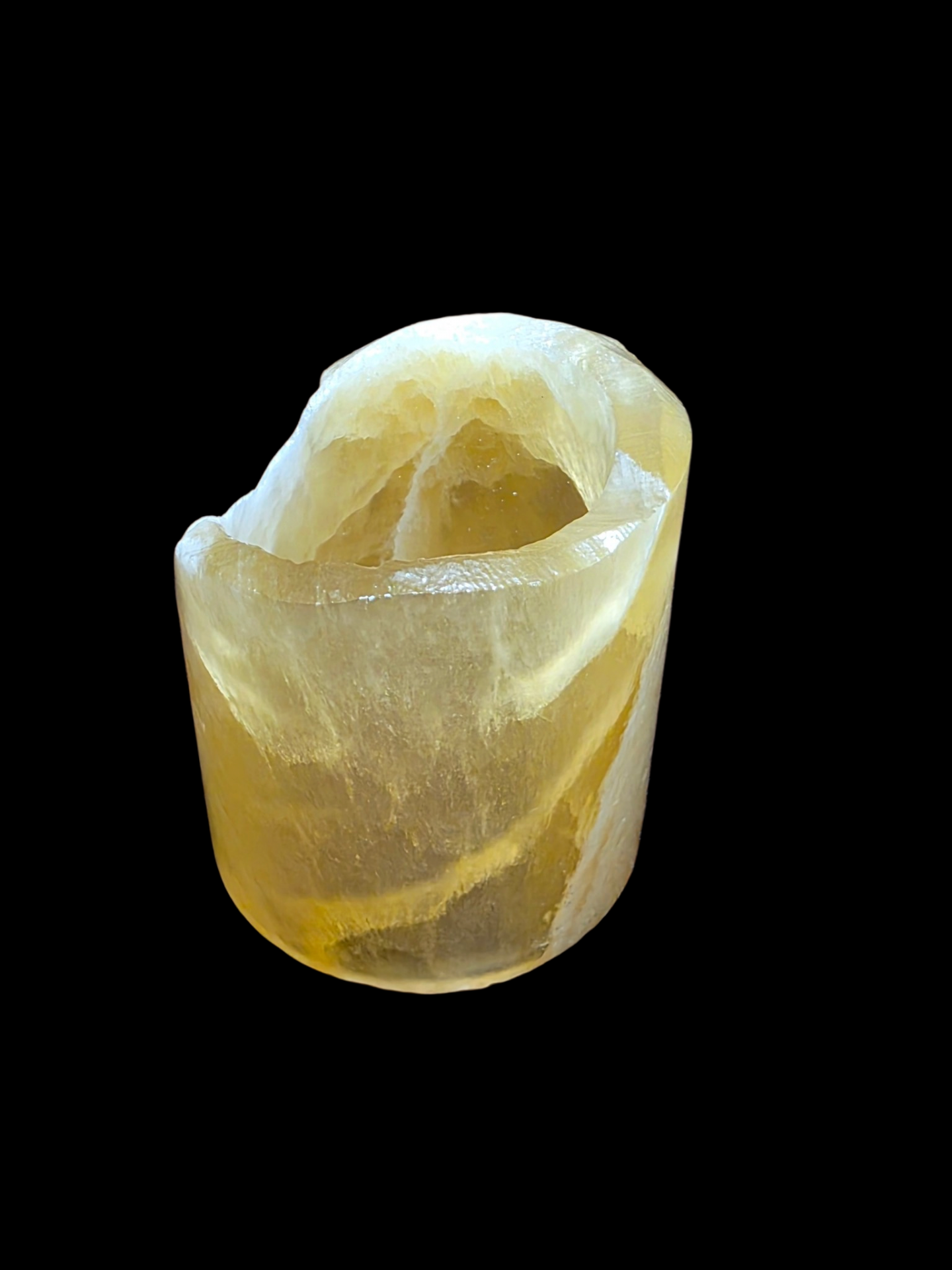 Honeycomb Calcite Natural Stone Candle Holder Set of 3 9