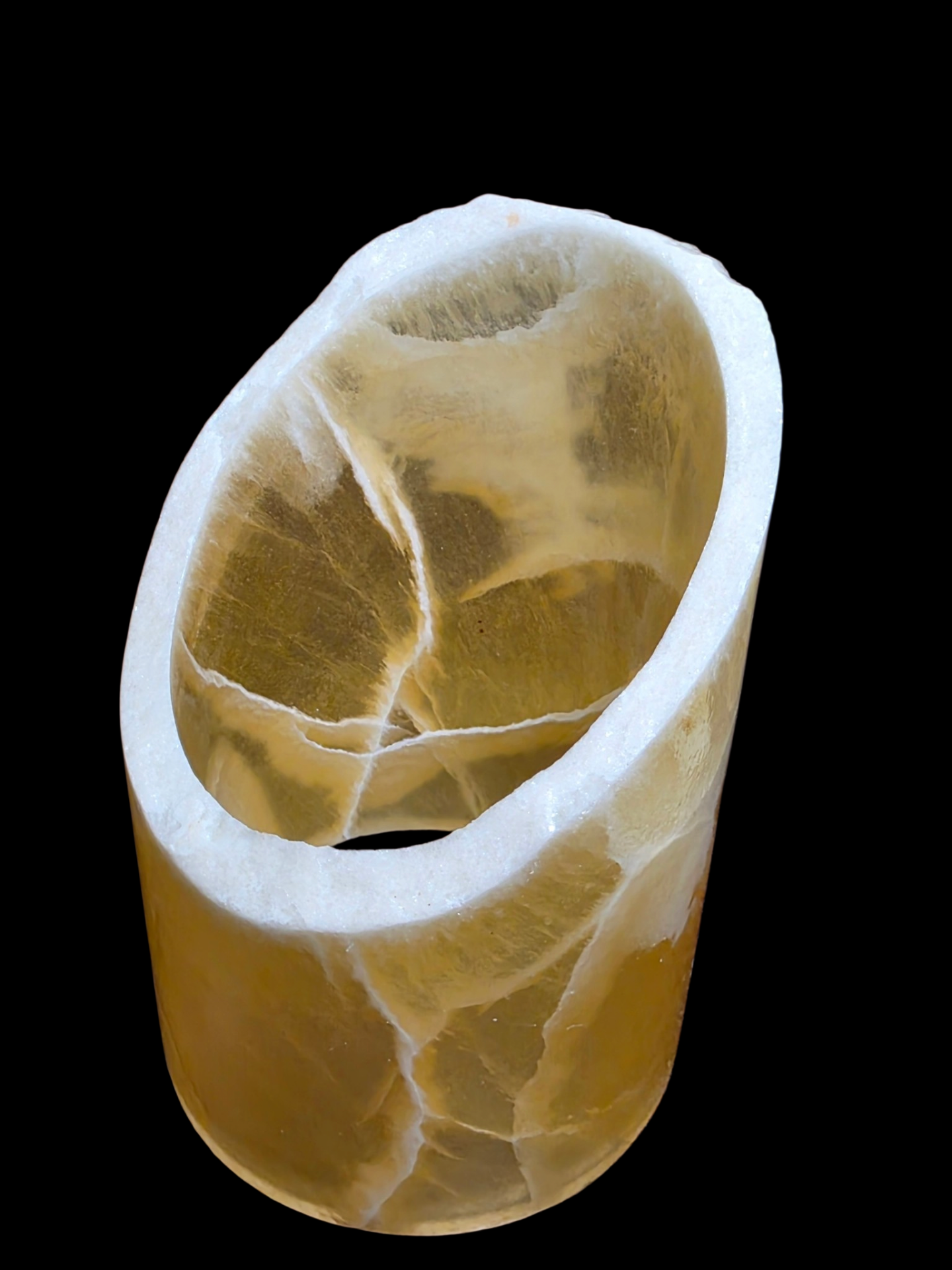 Honeycomb Calcite Natural Stone Candle Holder Set of 3 12