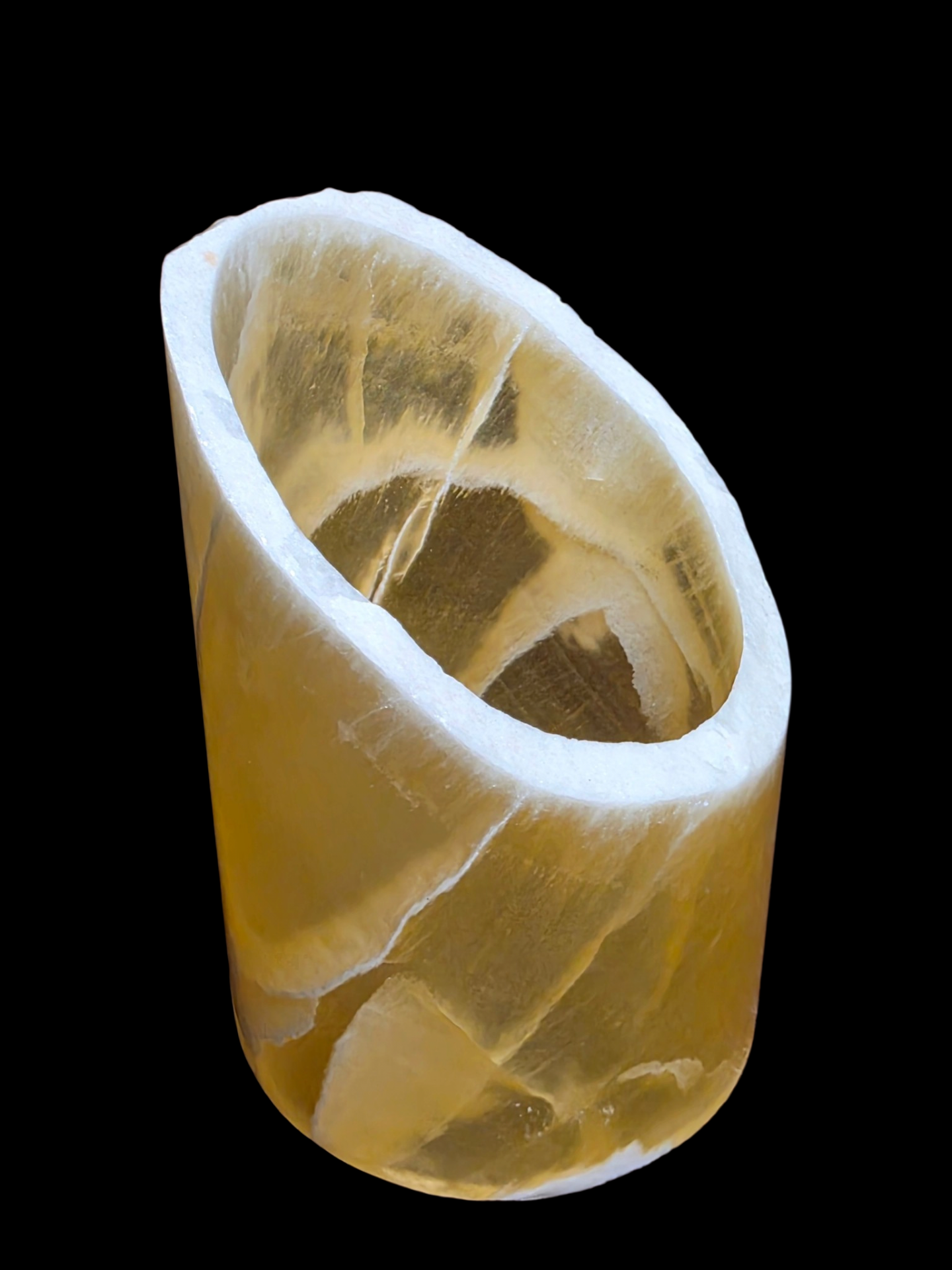 Honeycomb Calcite Natural Stone Candle Holder Set of 3 13