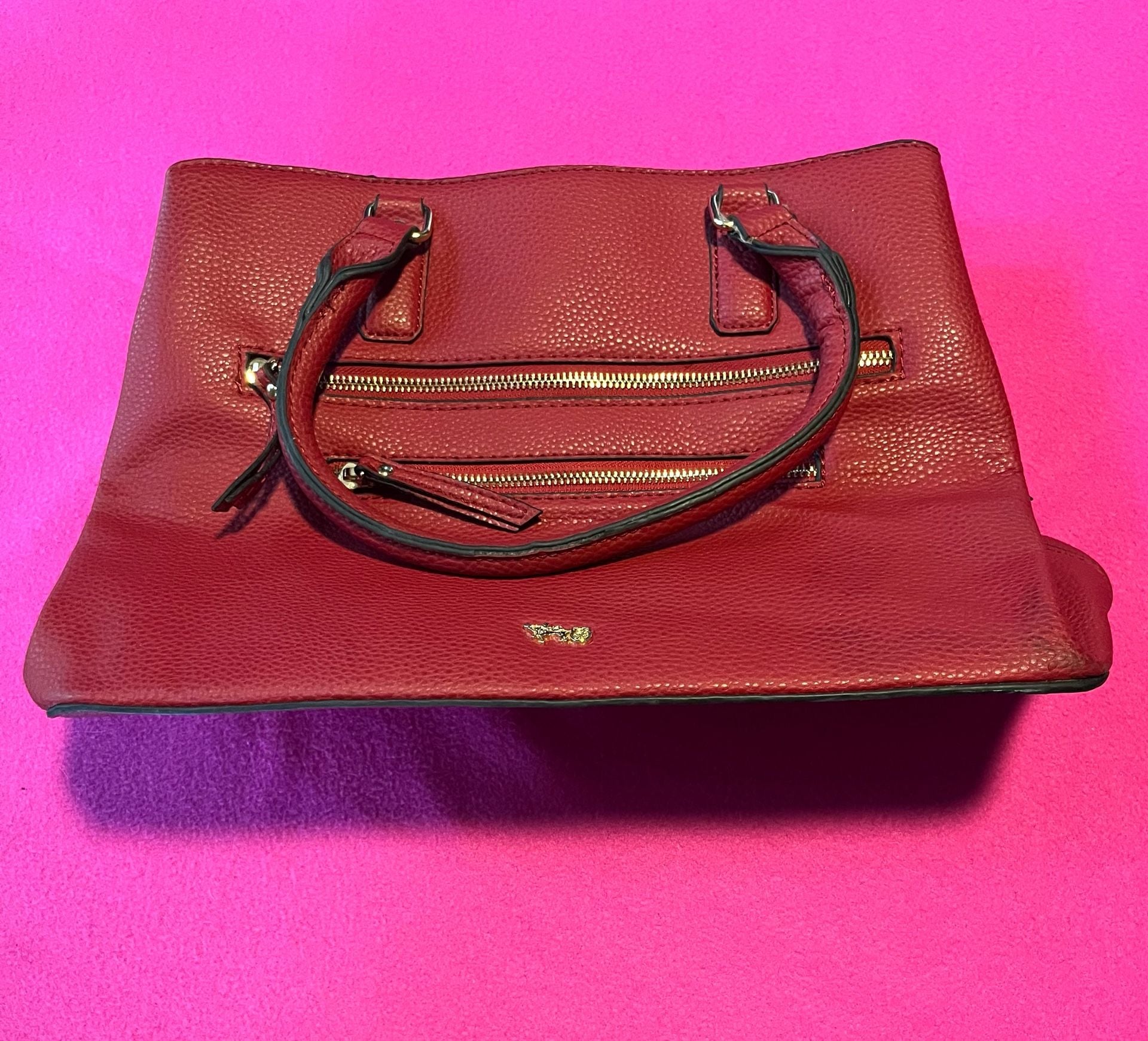 Mathew Julian Red Vegan Leather Tote Handbag 2
