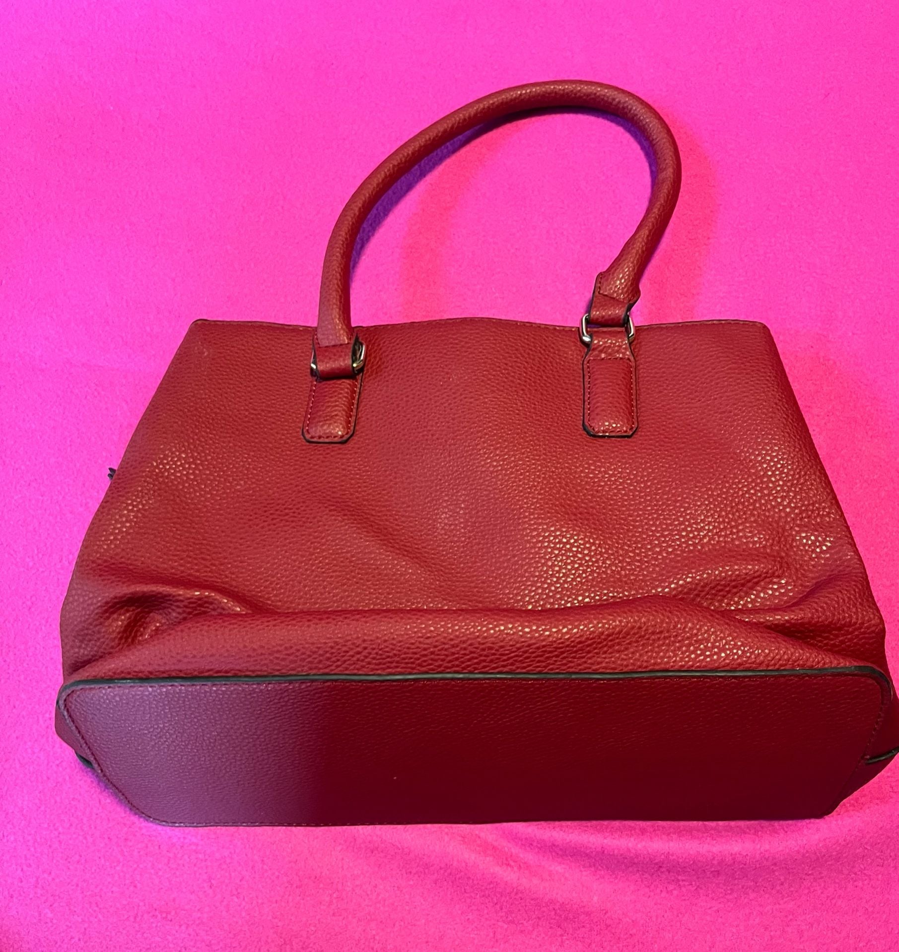 Mathew Julian Red Vegan Leather Tote Handbag 3