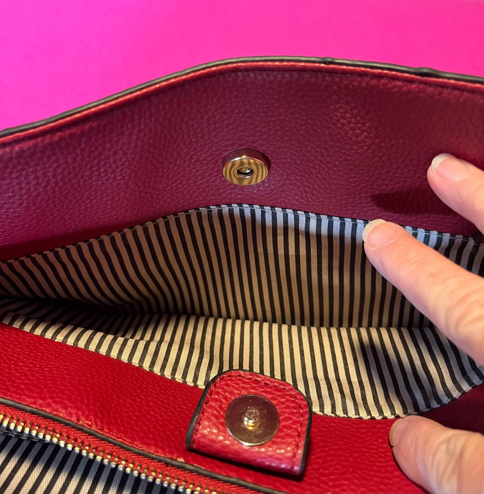 Mathew Julian Red Vegan Leather Tote Handbag 7