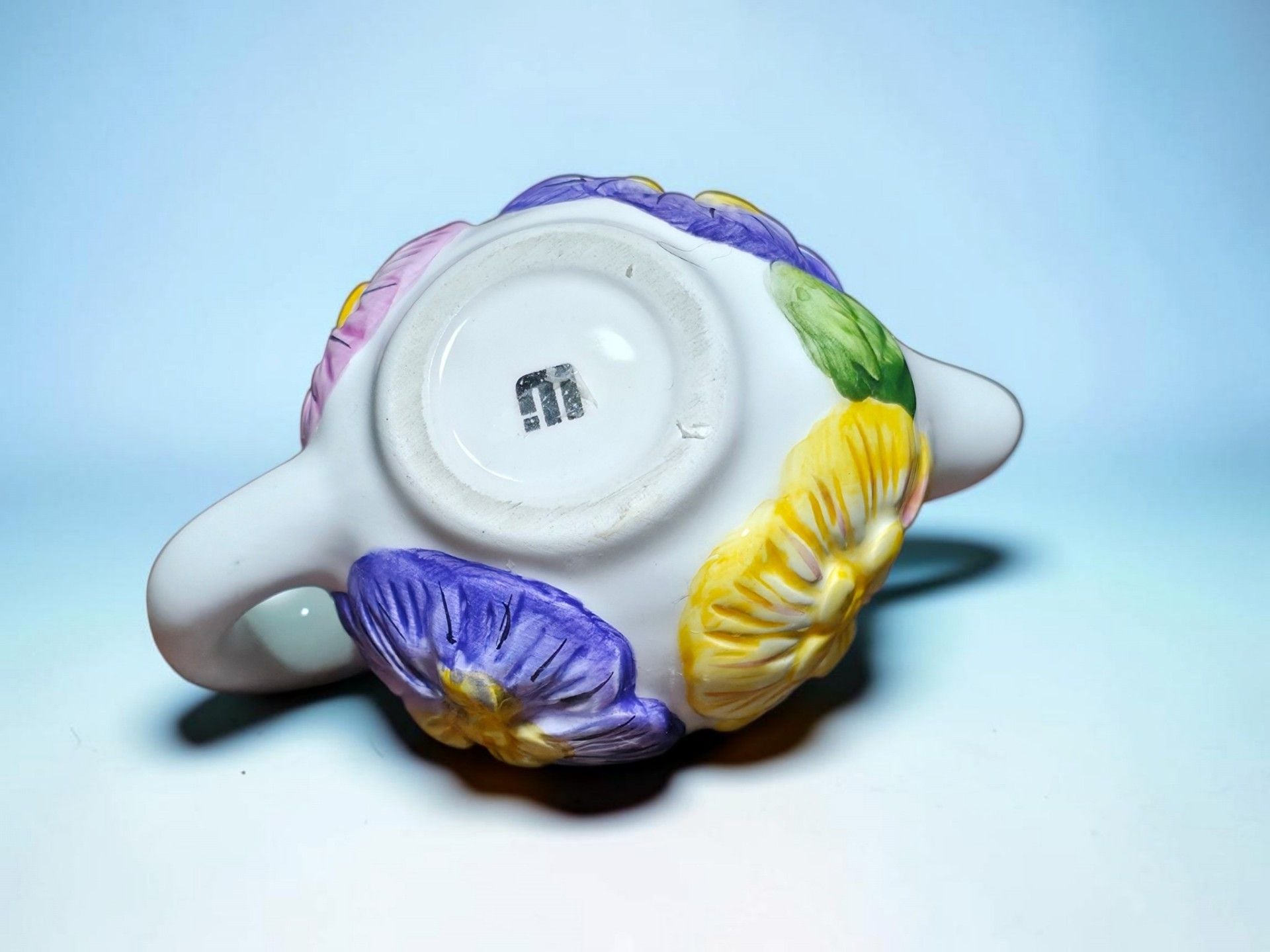 Asia Master Group Ceramic Miniature Teapot Set Pansy Sunflower Floral Decorative 4