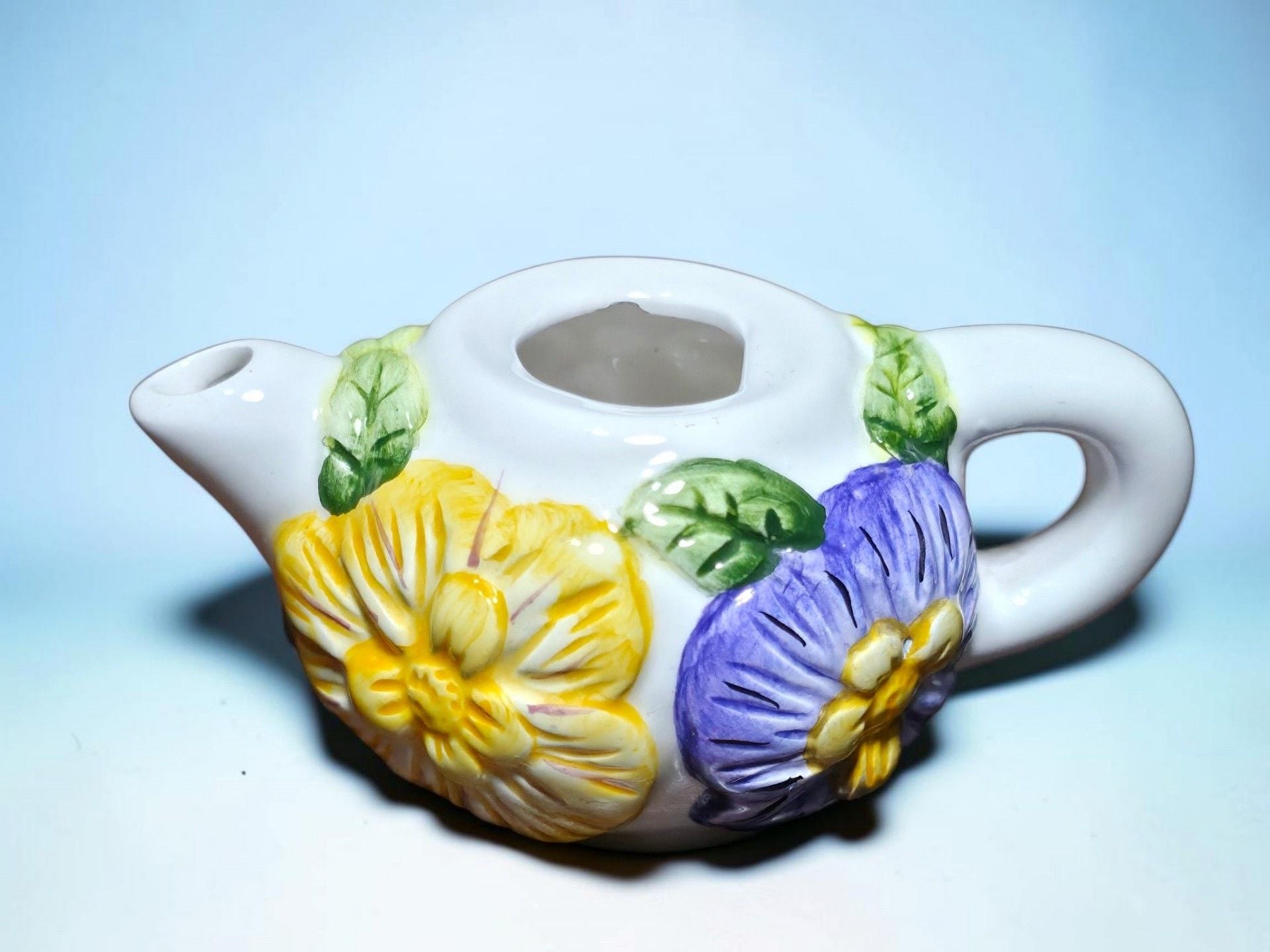 Asia Master Group Ceramic Miniature Teapot Set Pansy Sunflower Floral Decorative 11