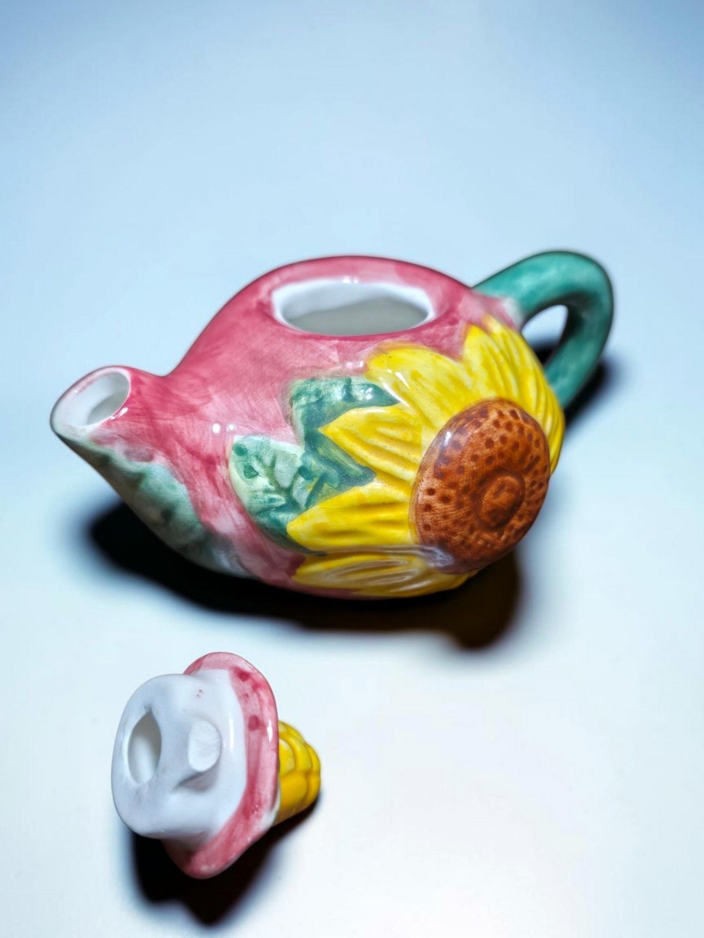 Asia Master Group Ceramic Miniature Teapot Set Pansy Sunflower Floral Decorative 14