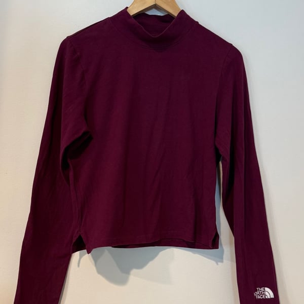 The North Face Evolution Mock Neck Long Sleeve Shirt Size XL Burgundy