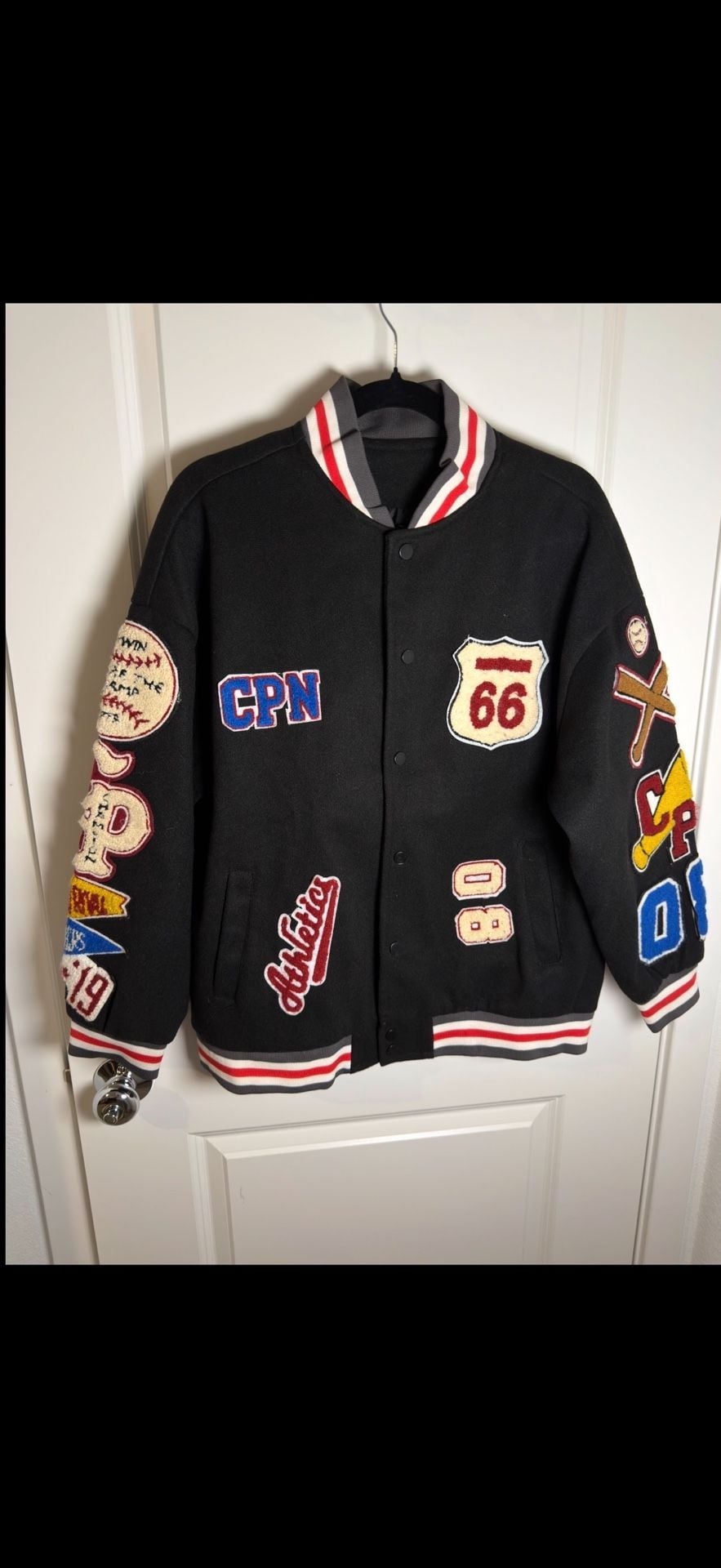 Unbranded Varsity Jacket Black 2