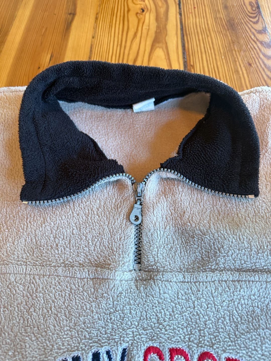 Vintage Tommy Sports Quarter Zip Fleece Beige 7