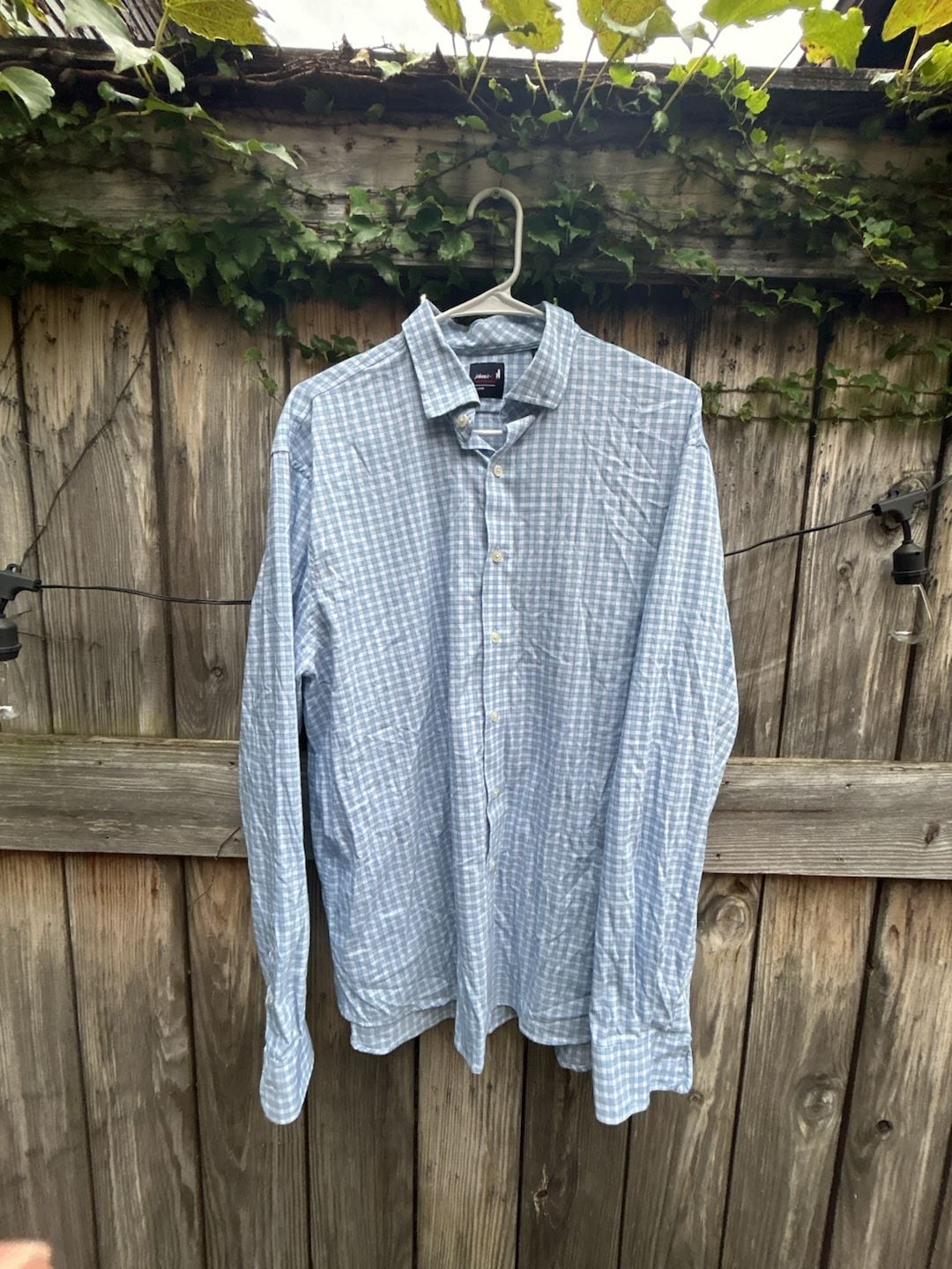 Johannie-O Performance Blue Plaid Button Down Shirt X-Large 2