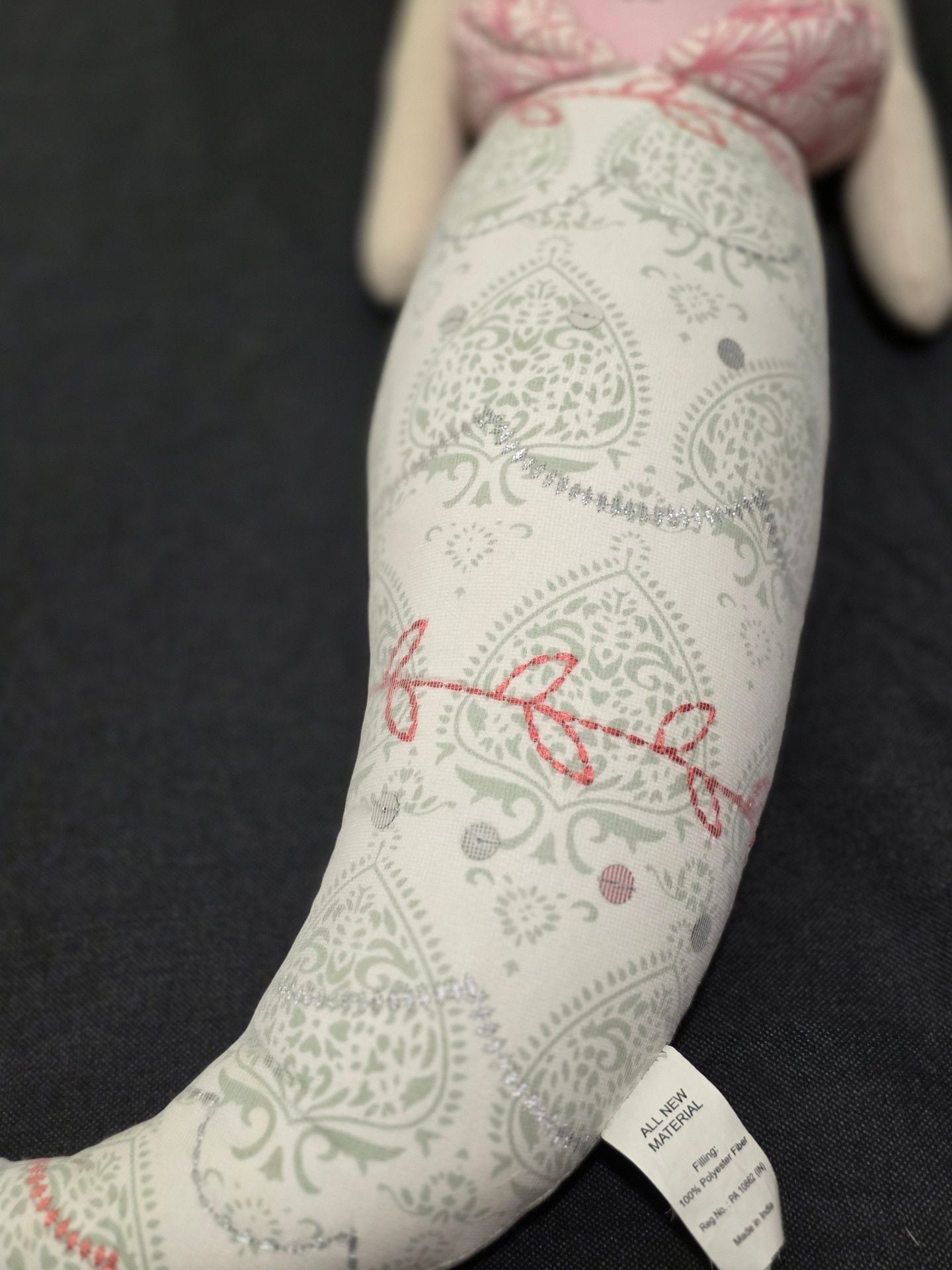 Pottery Barn Kids Mermaid Doll Size 27" Pink Hair Yarn Tail 7