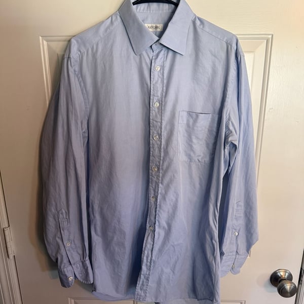 Ascot Chang Alumo Dress Shirt Light Blue Alumo Swiss Cotton