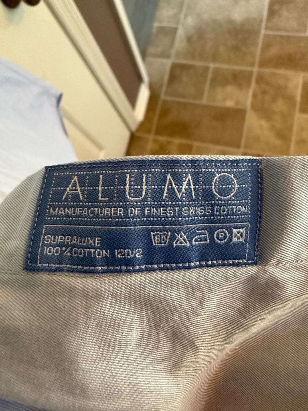 Ascot Chang Alumo Dress Shirt Light Blue Alumo Swiss Cotton 5
