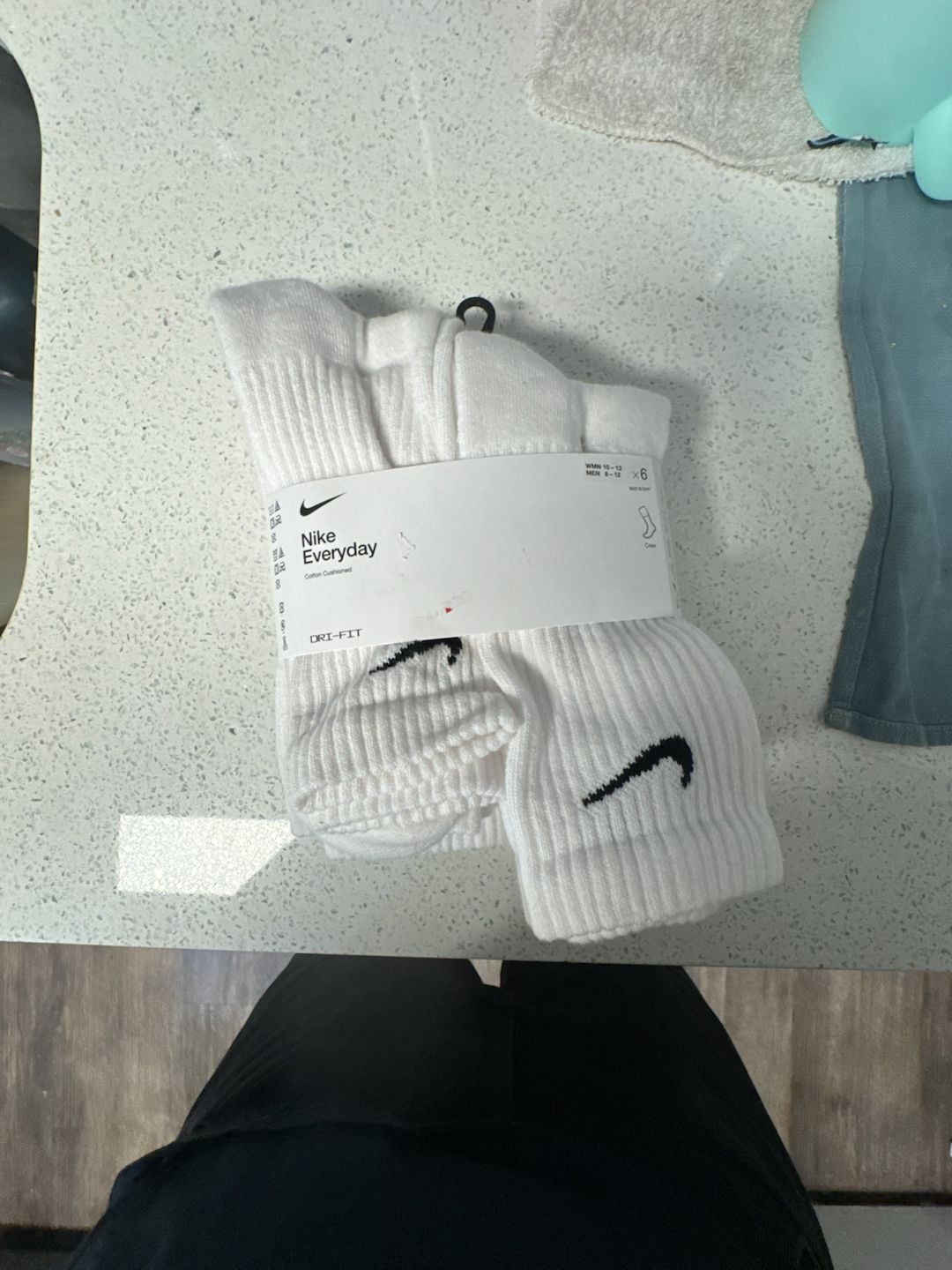 Nike Everyday Cotton Cushioned Crew Socks 6-Pack White 1