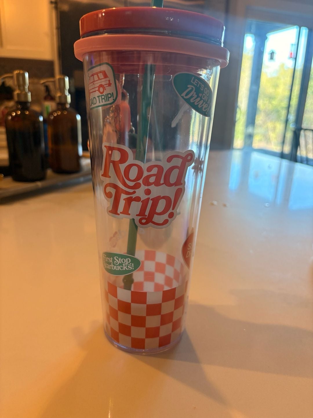Starbucks Dandy Worldwide Road Trip Tumbler 24oz Venti Cold Cup with Keychain 1