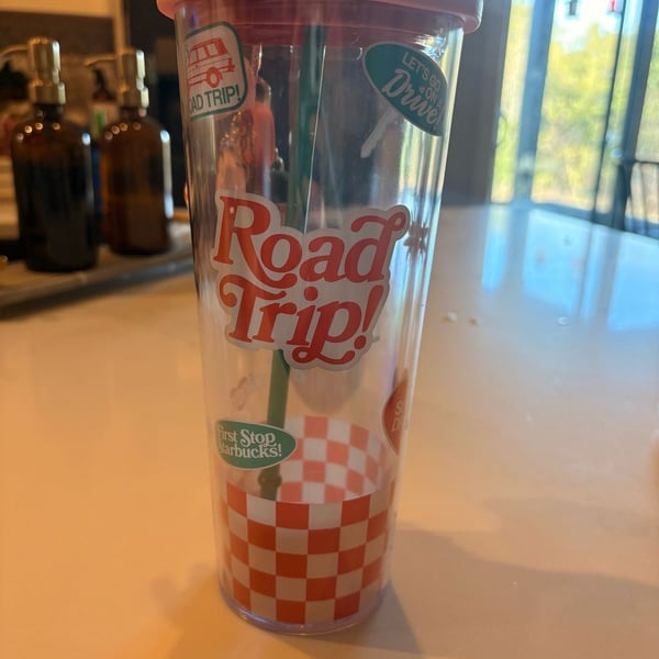 Starbucks Dandy Worldwide Road Trip Tumbler 24oz Venti Cold Cup with Keychain