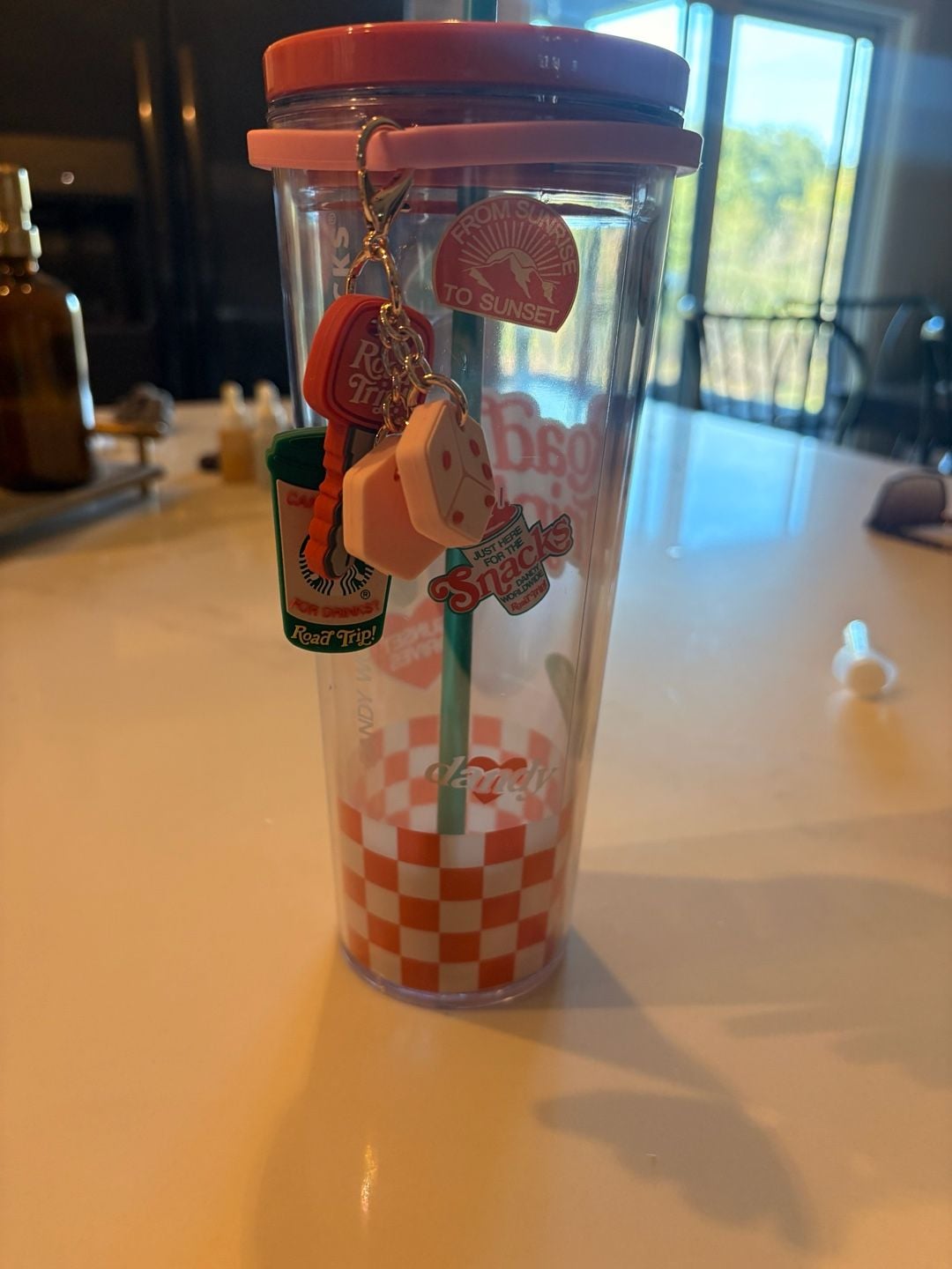 Starbucks Dandy Worldwide Road Trip Tumbler 24oz Venti Cold Cup with Keychain 3