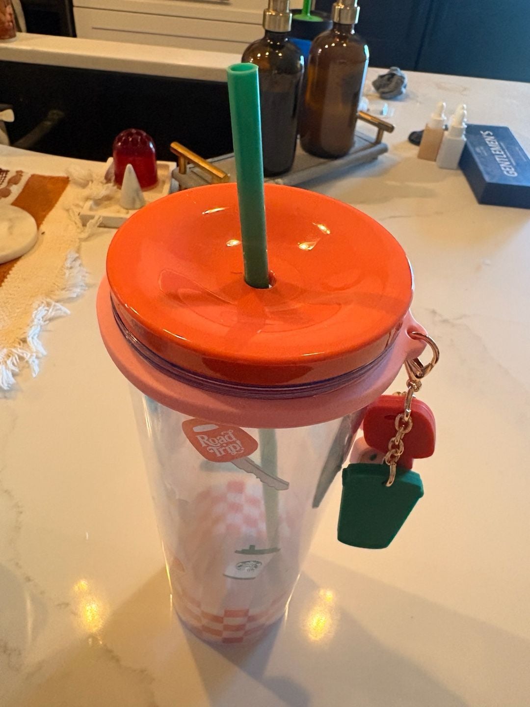 Starbucks Dandy Worldwide Road Trip Tumbler 24oz Venti Cold Cup with Keychain 4