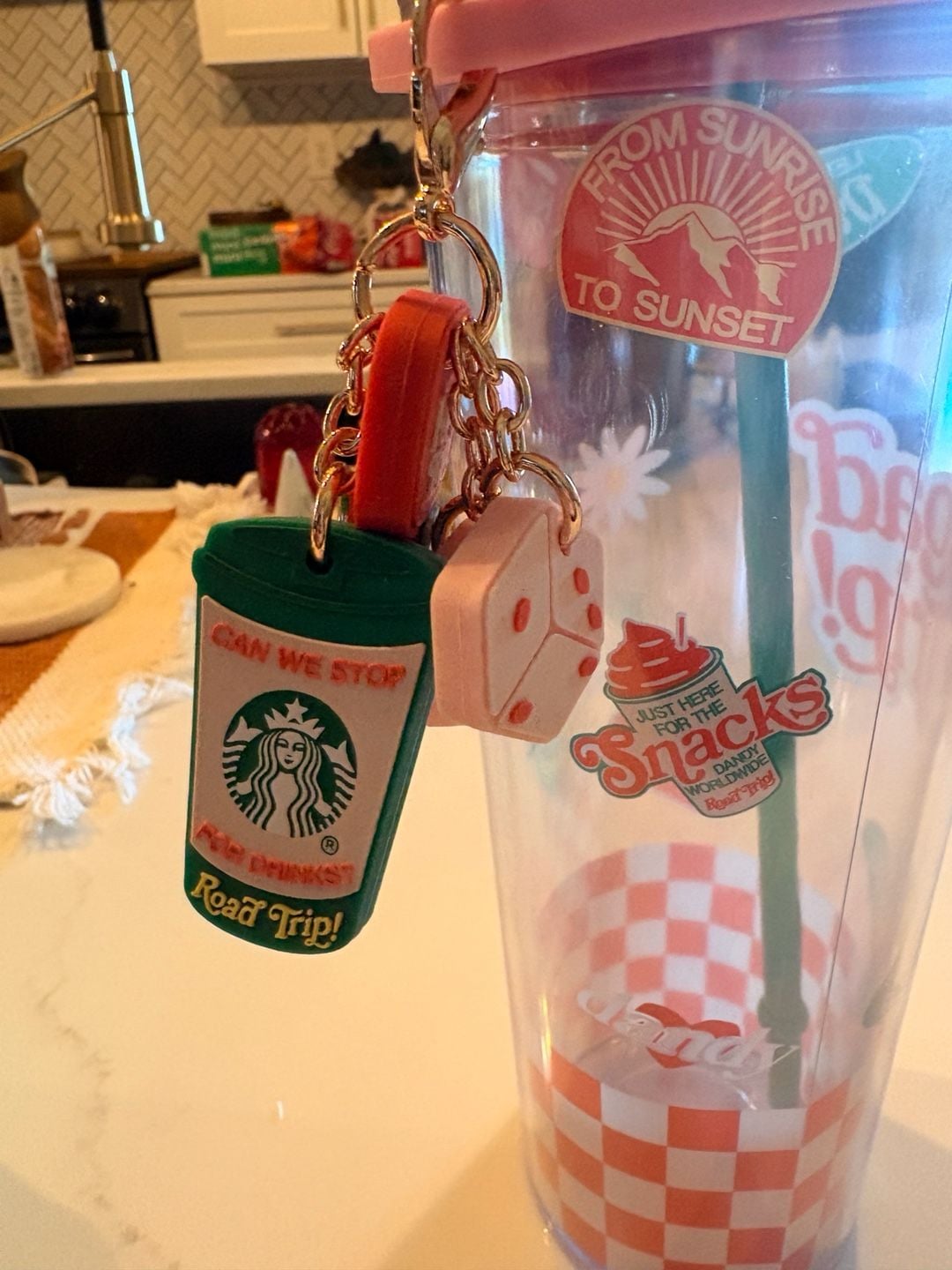 Starbucks Dandy Worldwide Road Trip Tumbler 24oz Venti Cold Cup with Keychain 5