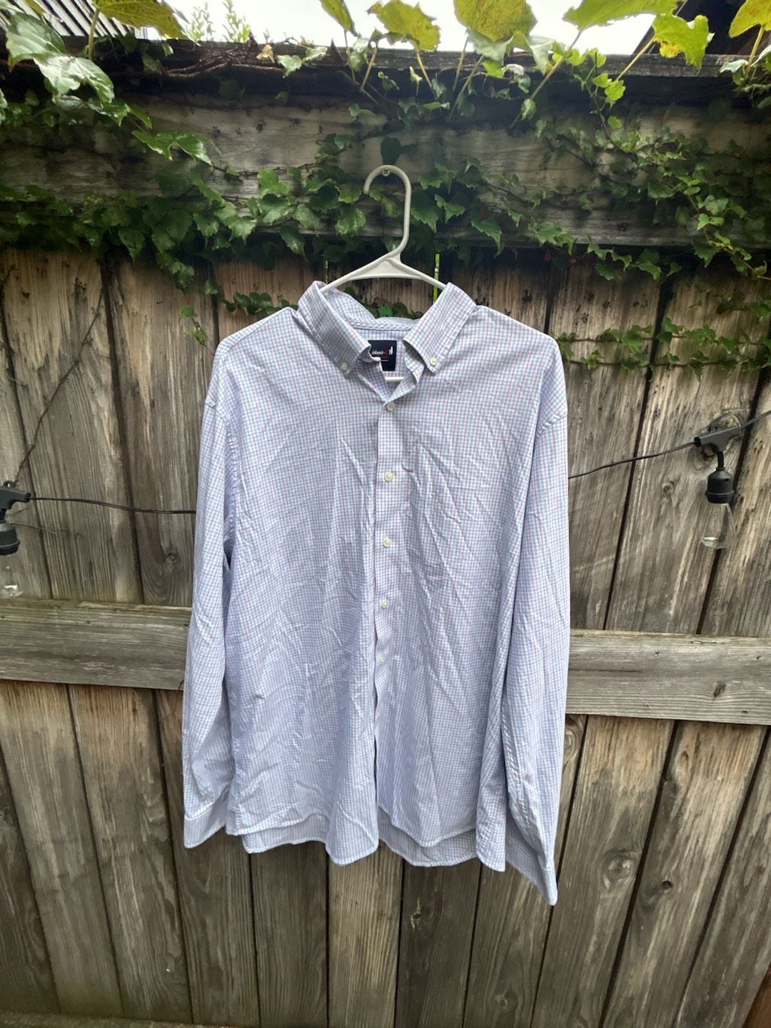 johannie-o Performance Button Down Shirt Size X-Large Blue Red Checkered 2