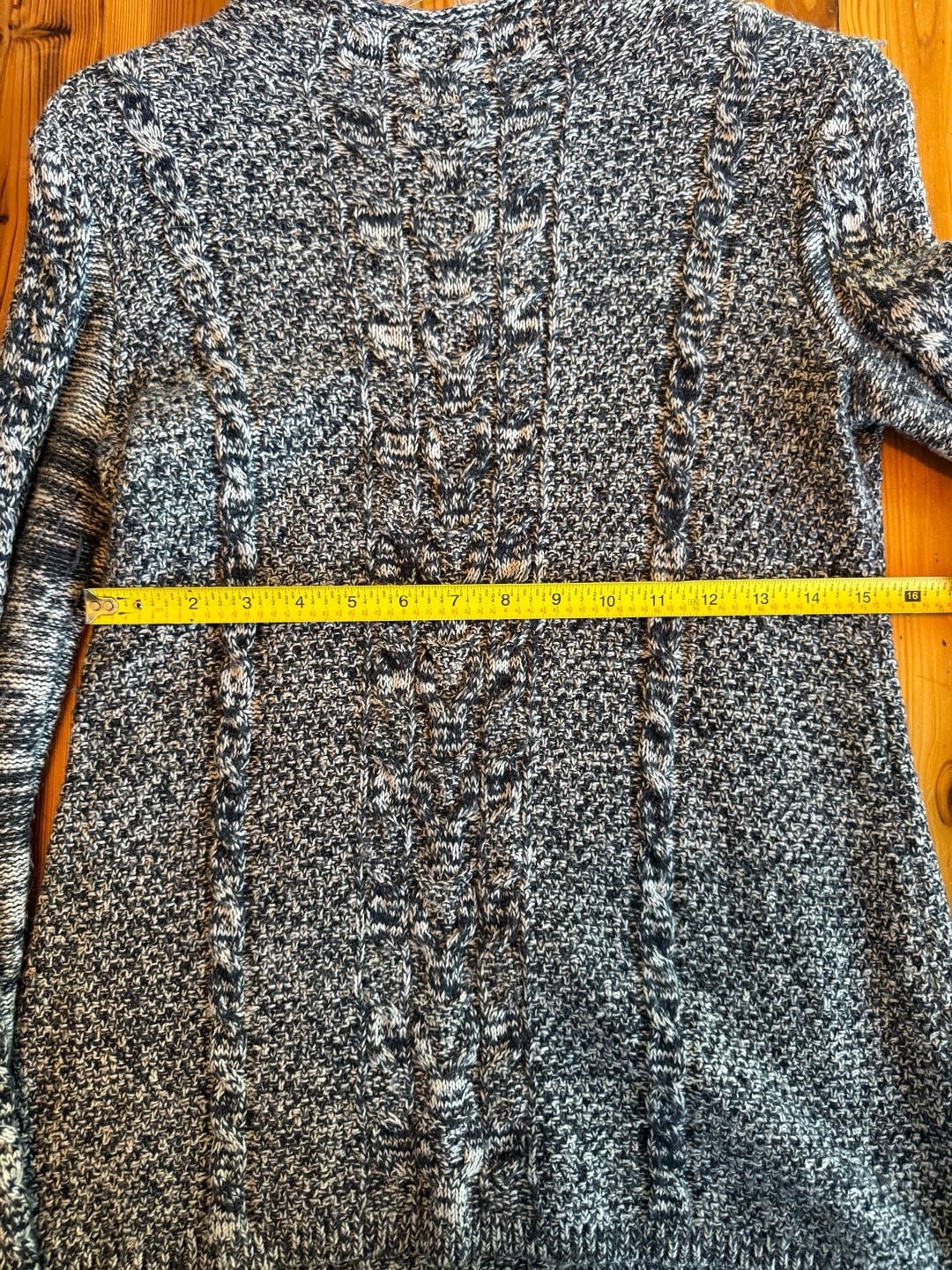 Gap Cable Knit Mock Neck Sweater Size S Black White Melange 5
