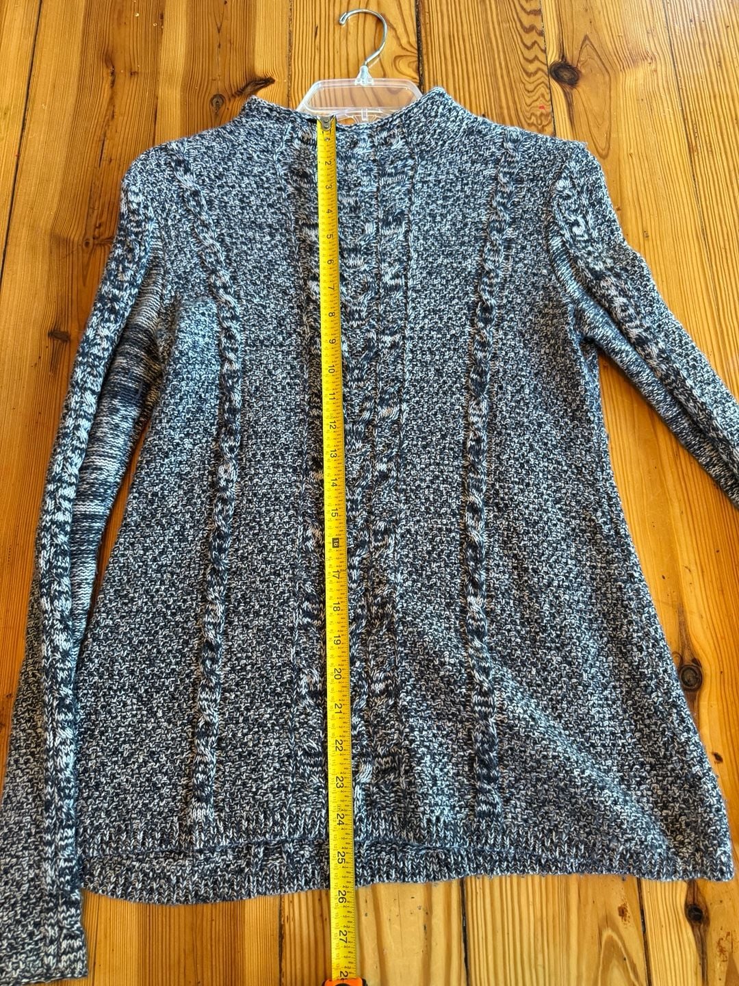 Gap Cable Knit Mock Neck Sweater Size S Black White Melange 6