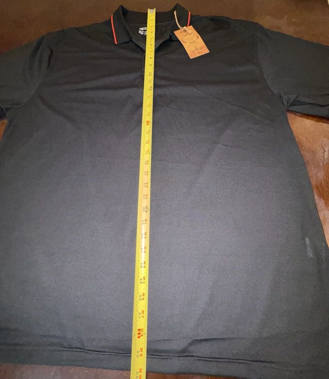 Vertical Sport Mens 4XL Polo Shirt Black Red Trim NWT Big & Tall Short Sleeve 7