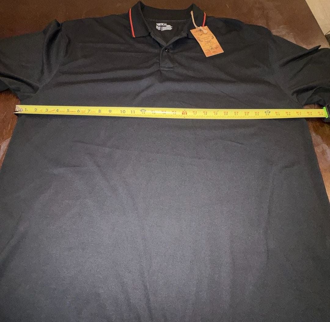 Vertical Sport Mens 4XL Polo Shirt Black Red Trim NWT Big & Tall Short Sleeve 8