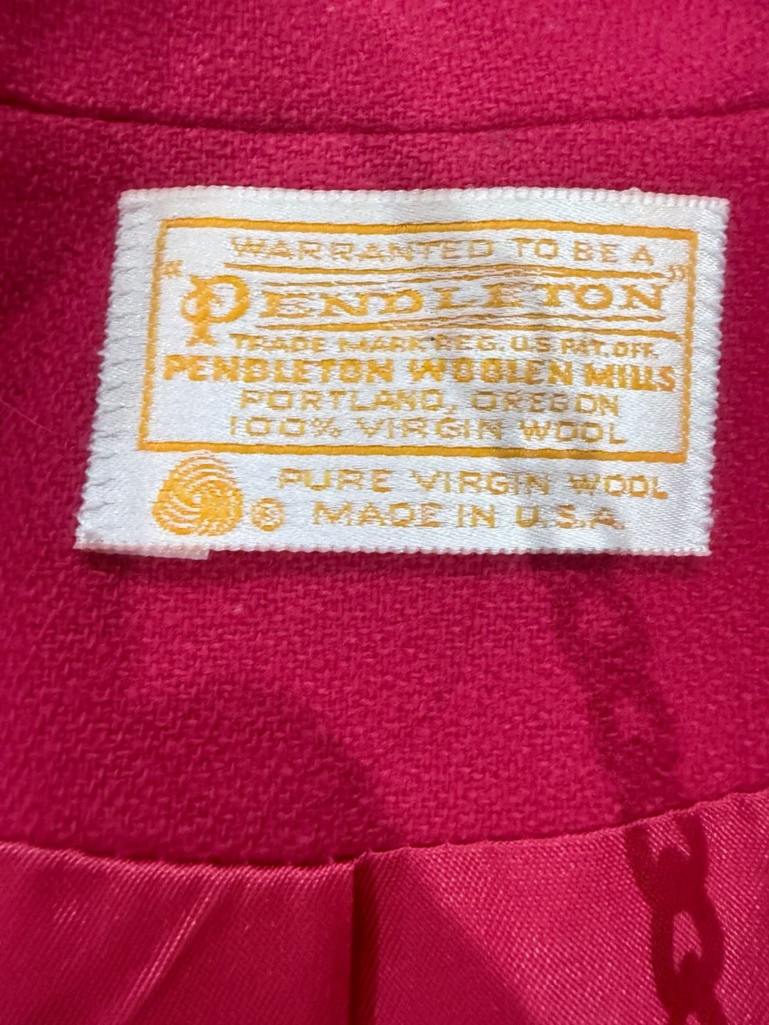Pendleton Pink Virgin Wool Waist Length Blazer Size 10 Made in USA Vintage USA 5