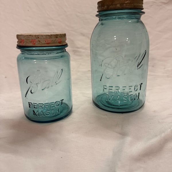 Ball Perfect Mason Blue Glass Canning Jar Set