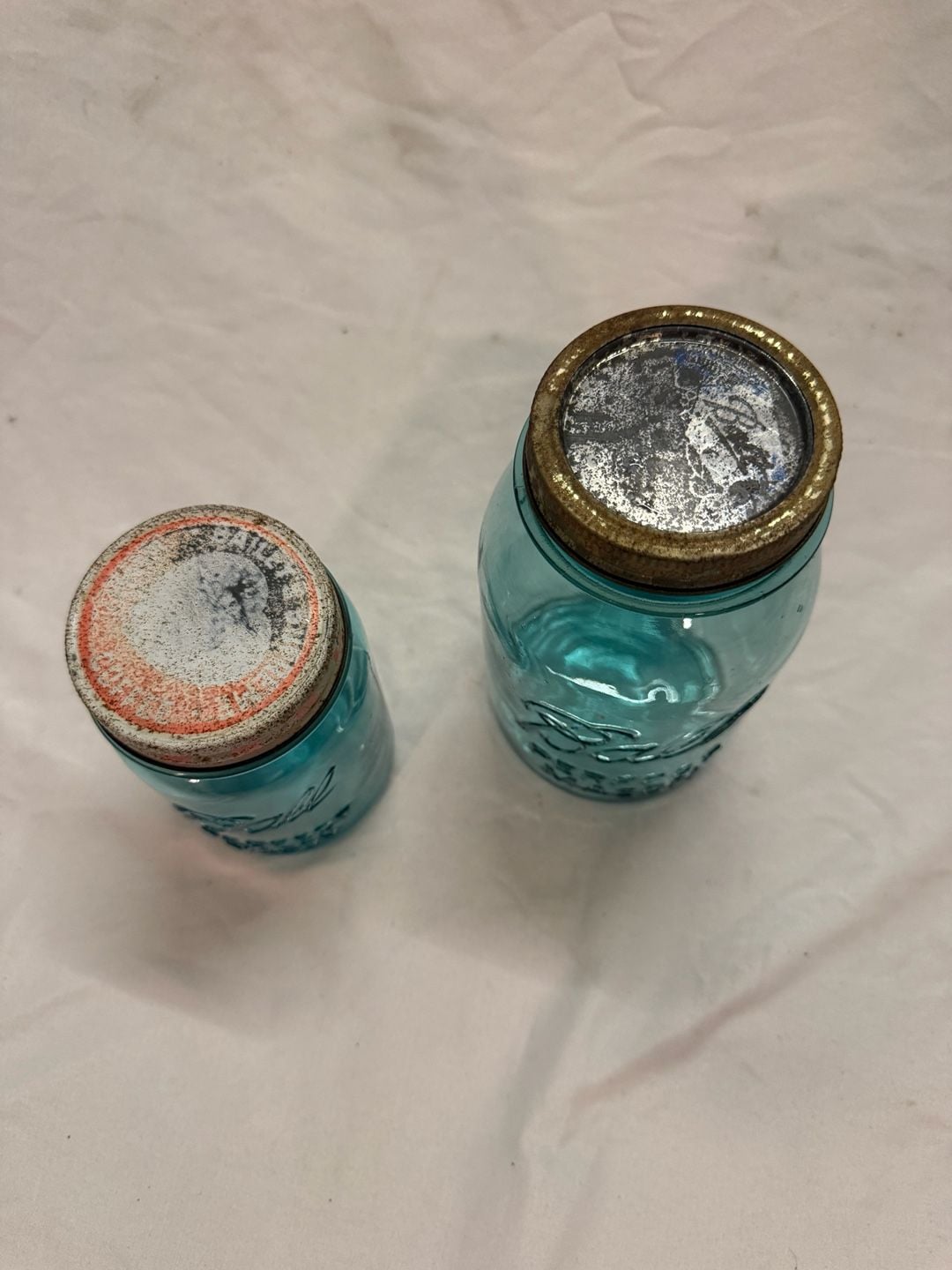 Ball Perfect Mason Blue Glass Canning Jar Set 2