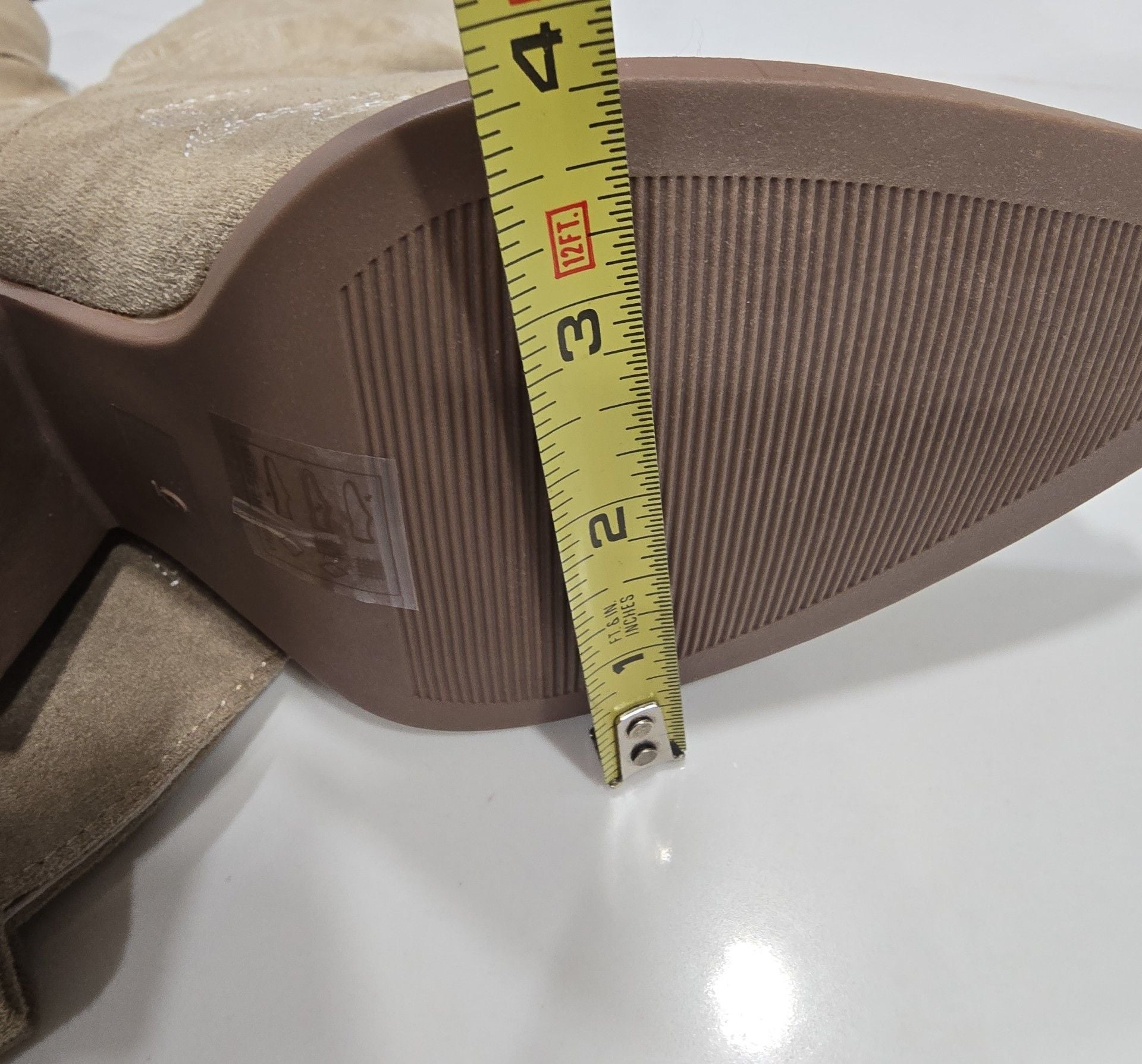  Almond Suede Western Boots Size 6 7