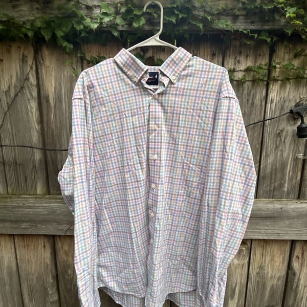 Johnnie-O Performance Plaid Tech Sport Shirt Size X-Large Multicolor Long