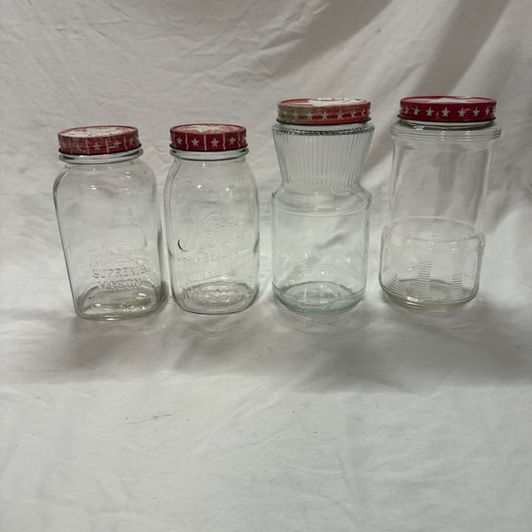 Vintage Presto Kerr Maxwell House Glass Jar Lot With Star Lids