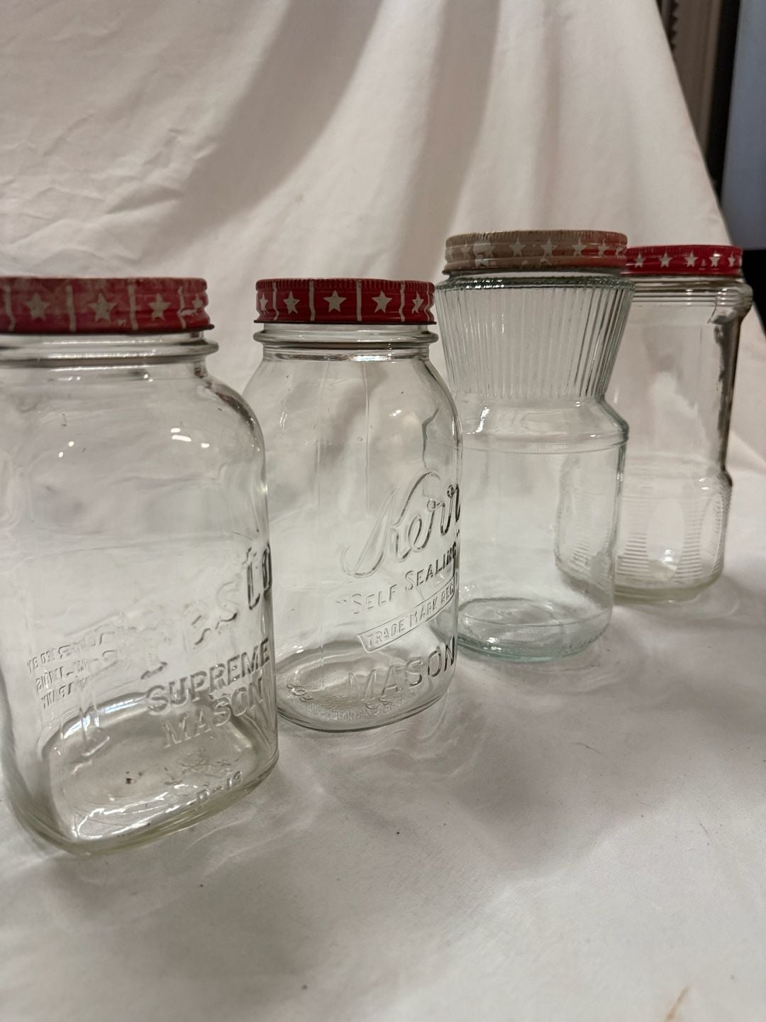 Vintage Presto Kerr Maxwell House Glass Jar Lot With Star Lids 2
