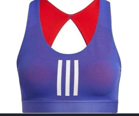 Adidas Training Medium Support Sports Bra Blue Red Sz XXS 2