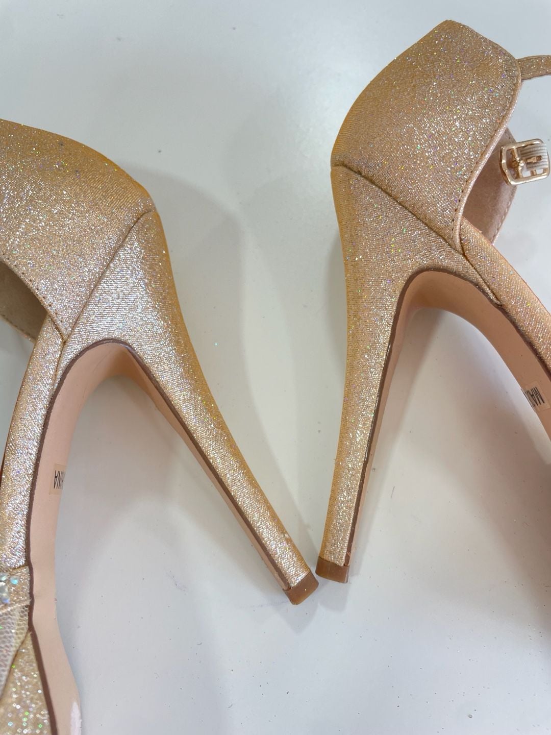 Wedding Vice-222 Gold Glitter Rhinestone High Heel Sandals Gala Prom Dance 7