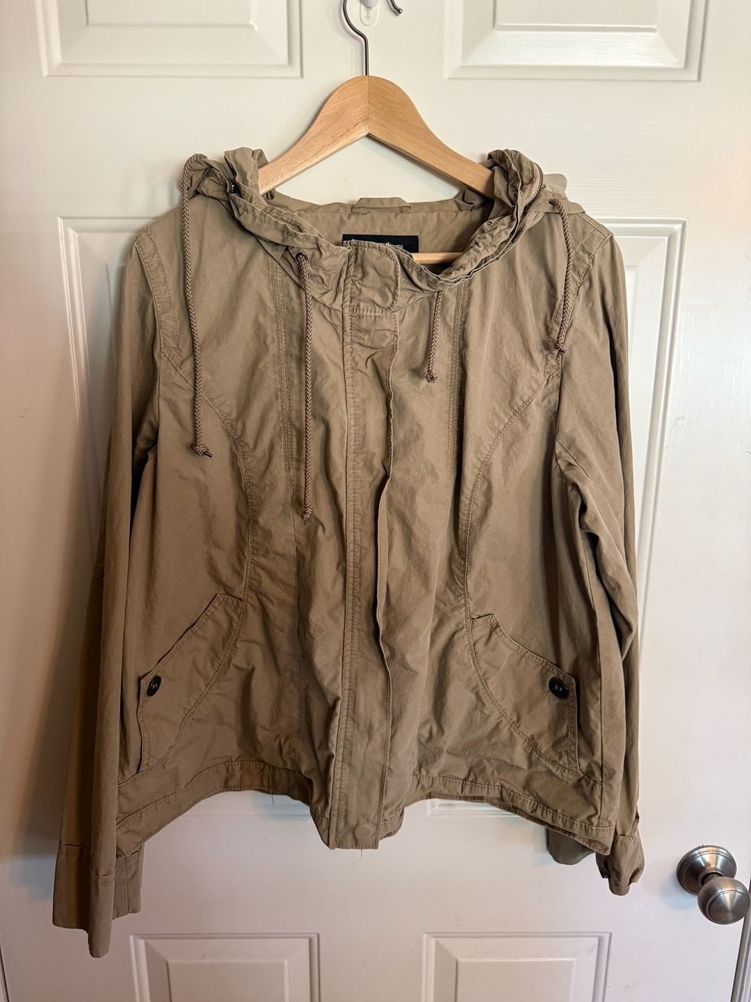 Calvin Klein Jeans Hooded Jacket Size XL Khaki Utility Anorak Full Zip 2