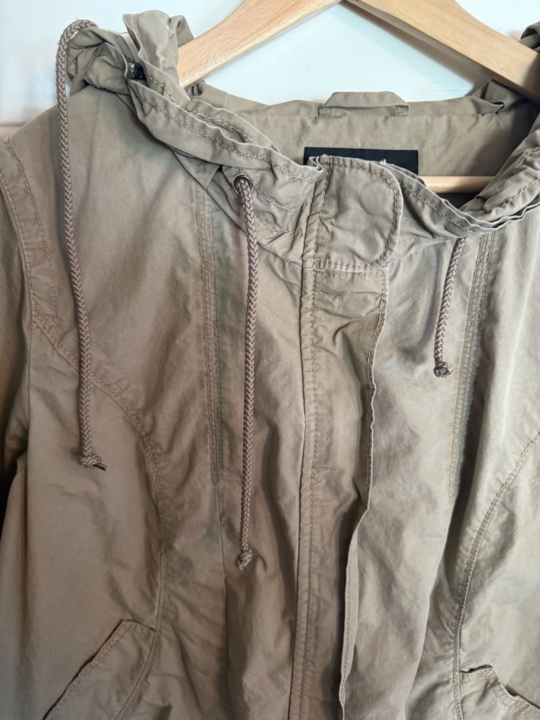 Calvin Klein Jeans Hooded Jacket Size XL Khaki Utility Anorak Full Zip 3