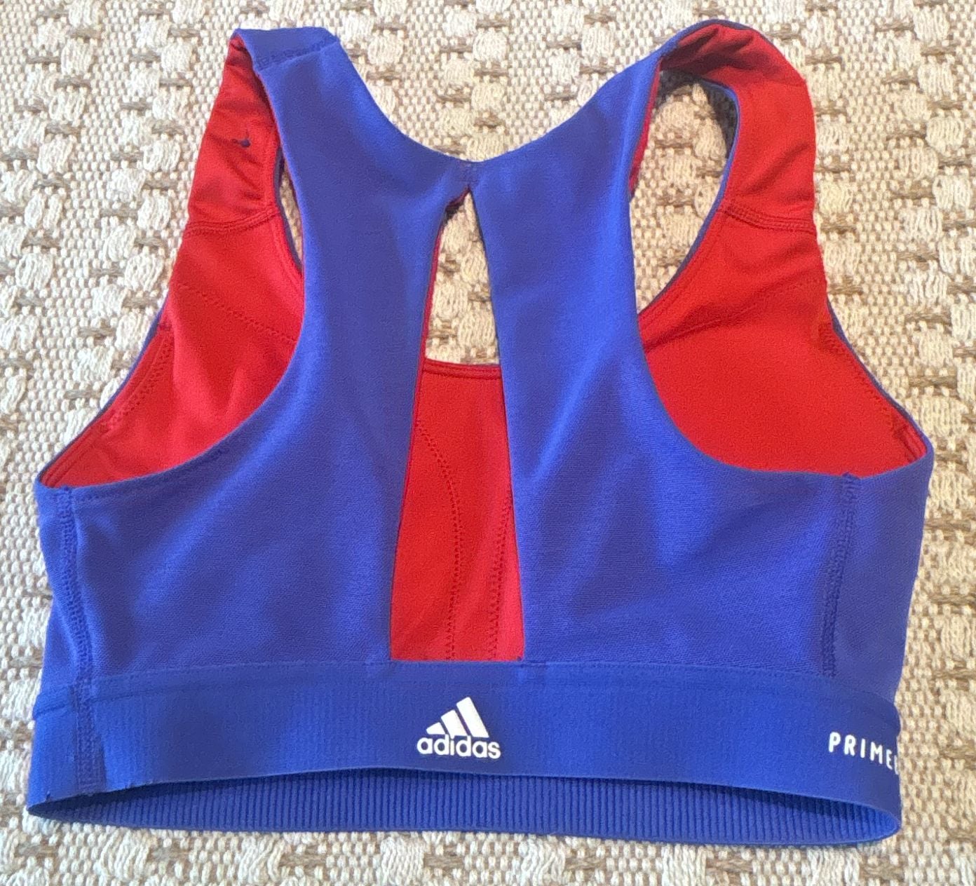 Adidas Training Medium Support Sports Bra Blue Red Sz XXS 4