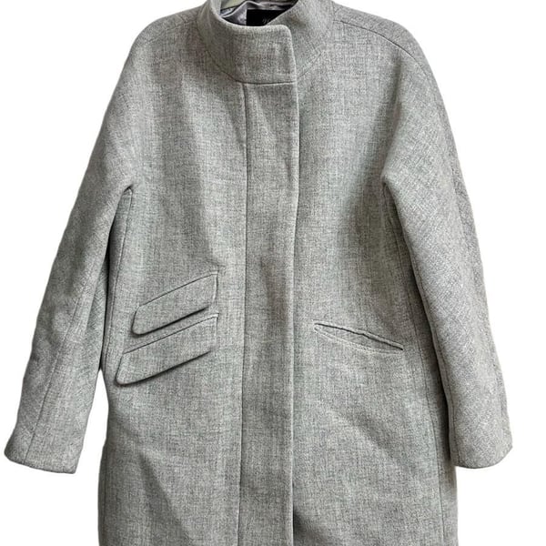 J.Crew Cocoon Coat Italian Stadium-Cloth Wool Heather Grey
