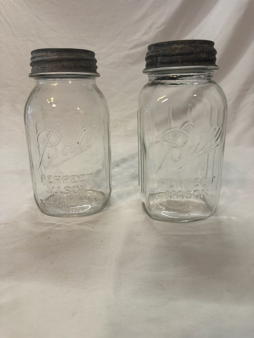 Ball Perfect Mason Jar Set Vintage Clear Glass With Lids 1