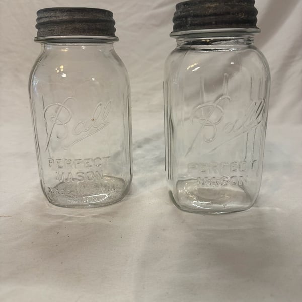 Ball Perfect Mason Jar Set Vintage Clear Glass With Lids