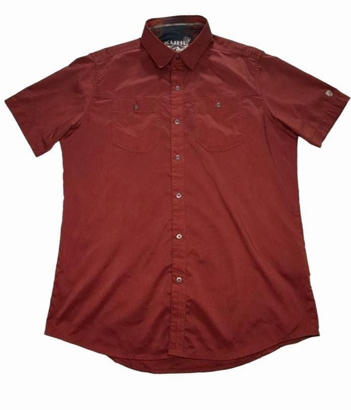 KUHL Men’s Size Small Red Short Sleeve Button Up Shirt Outdoor Gorpcore Hiking 3